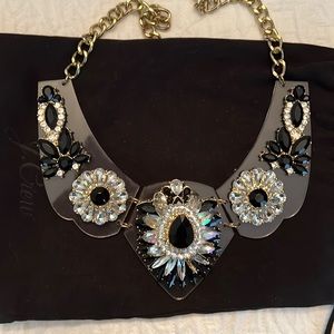 Lucite and beaded shield necklace